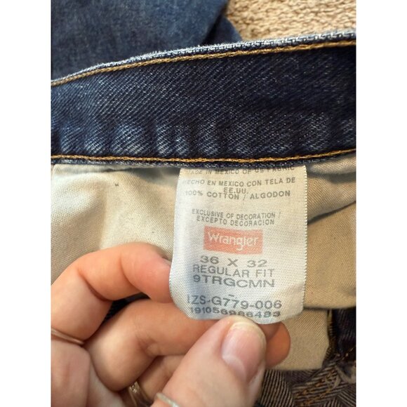 Wrangler Mens Premium Quality Regular Fit Jeans Blue Size 36X32 Western Work - Picture 8 of 11